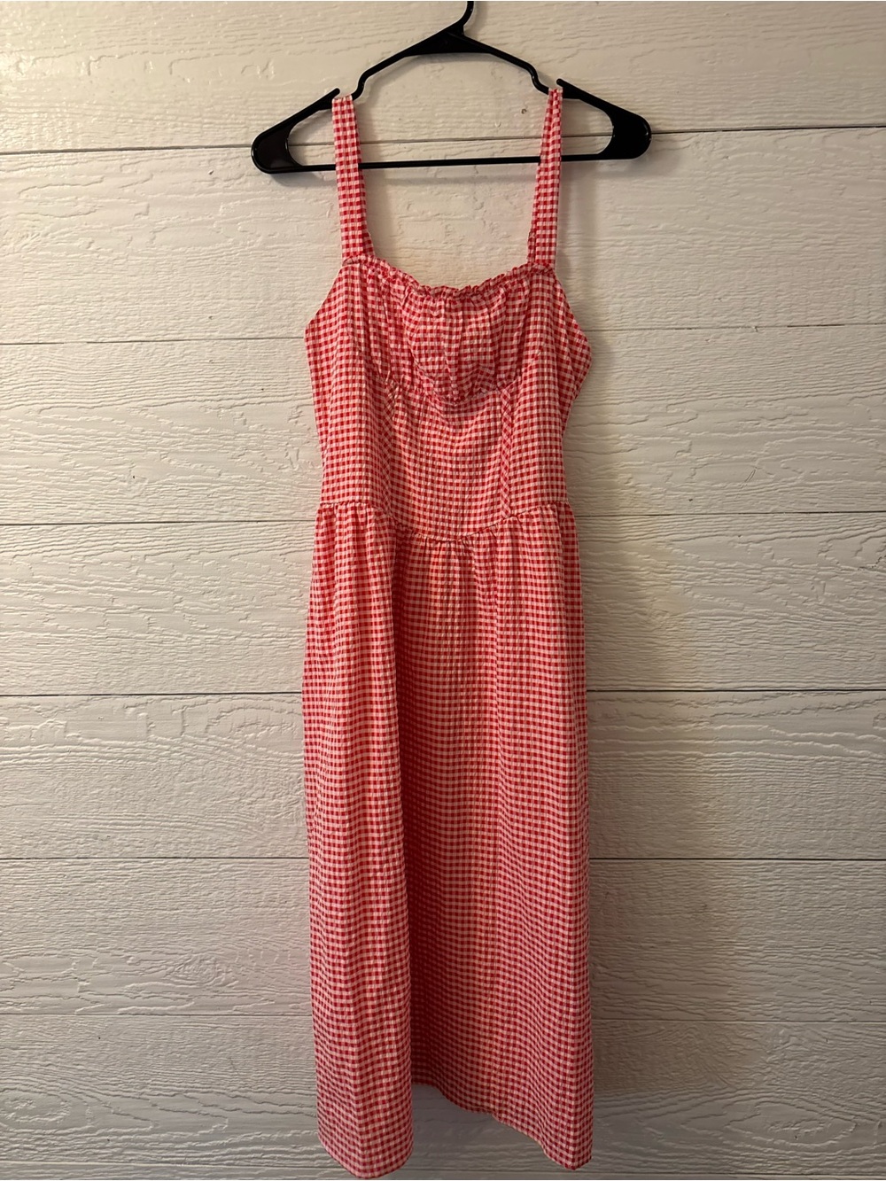 Maxi Gingham Strawberry Dress